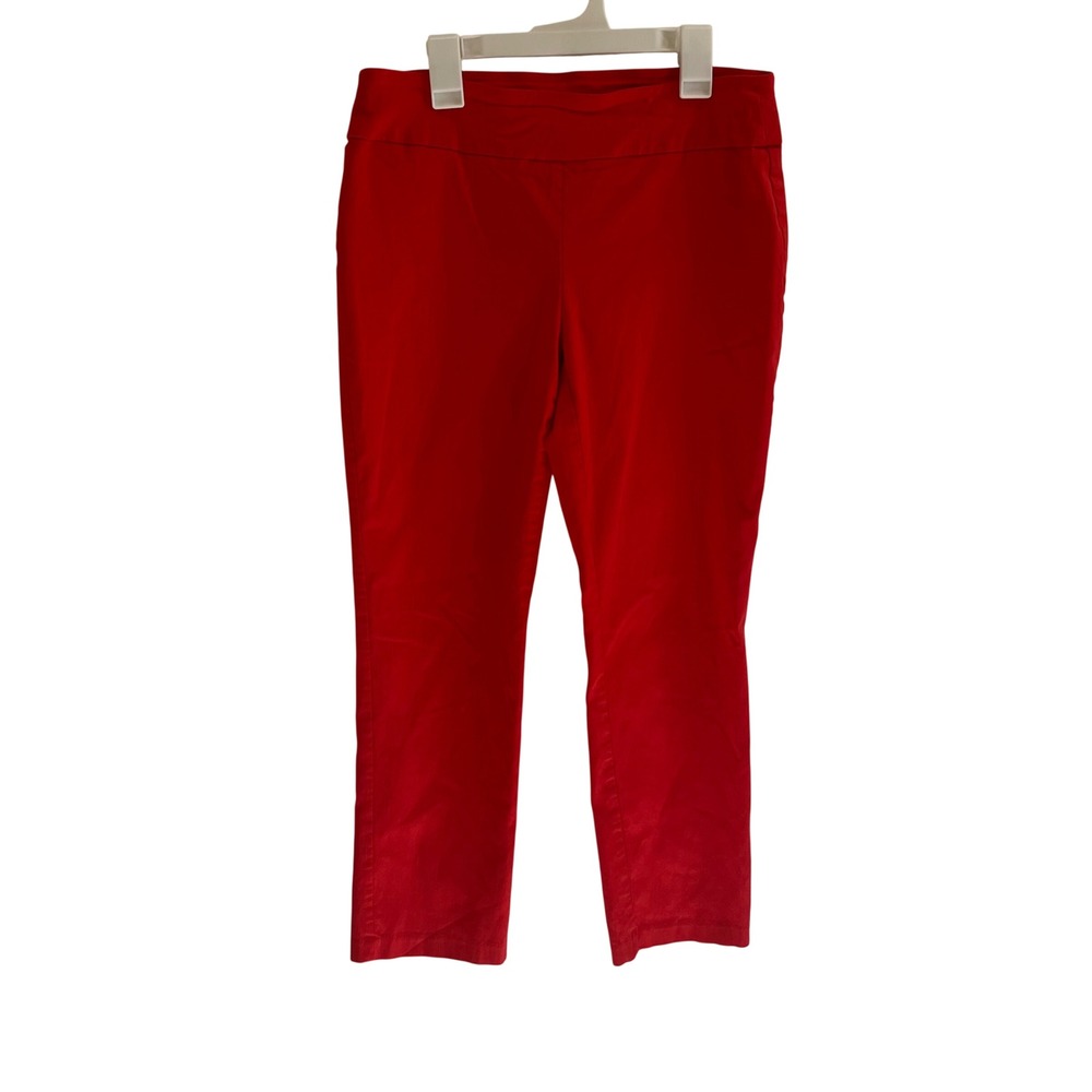 Attyre New York Red Pull On Stretch Pants Womens 6 Straight Leg GM3591 - 099
